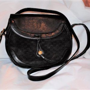 GUCCI Crossbody Micro GG Pattern Flap Suede Shoulder Bag